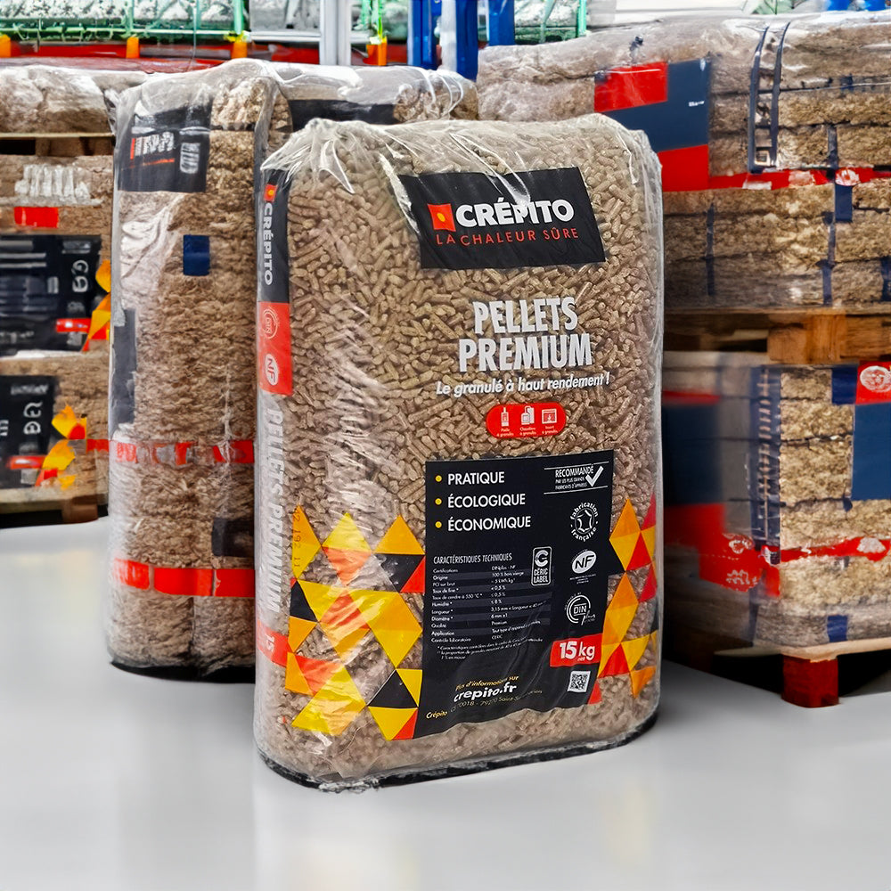 Palette Crepito Premium Holzpellets mit 72 Säcken à 15 kg