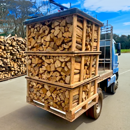 1 m trockenes Brennholz auf Palette (2 Kubikmeter)